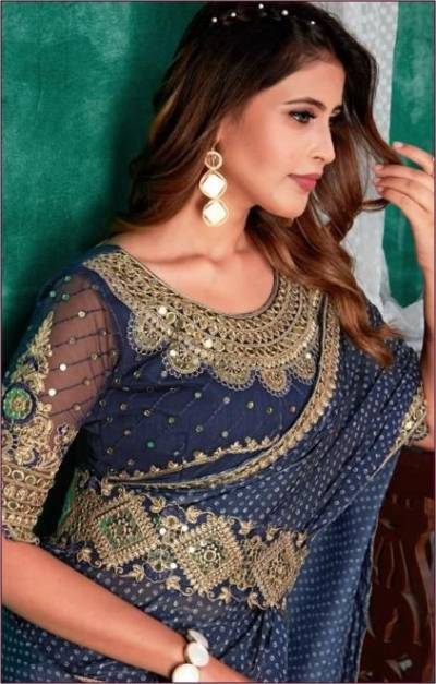 MEHEK 490 COLOURS HEAVY EMBROIDERY BLOUSE WITH BELT SAREE WHOLESALER